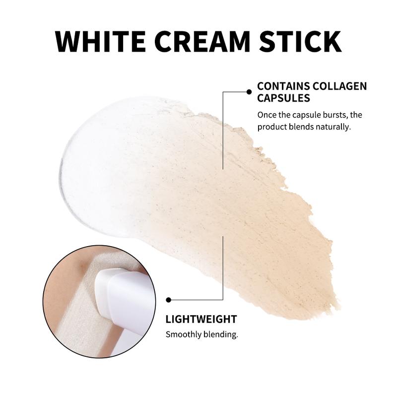 Color Changing Foundation Stick with Brush | Hydrating Collagen Full Coverage Concealer Skin Tint Natural Glow Makeup Maquillaje for Women Blend Compact Contour Cream Long-Lasting Hydrating Cosmetic