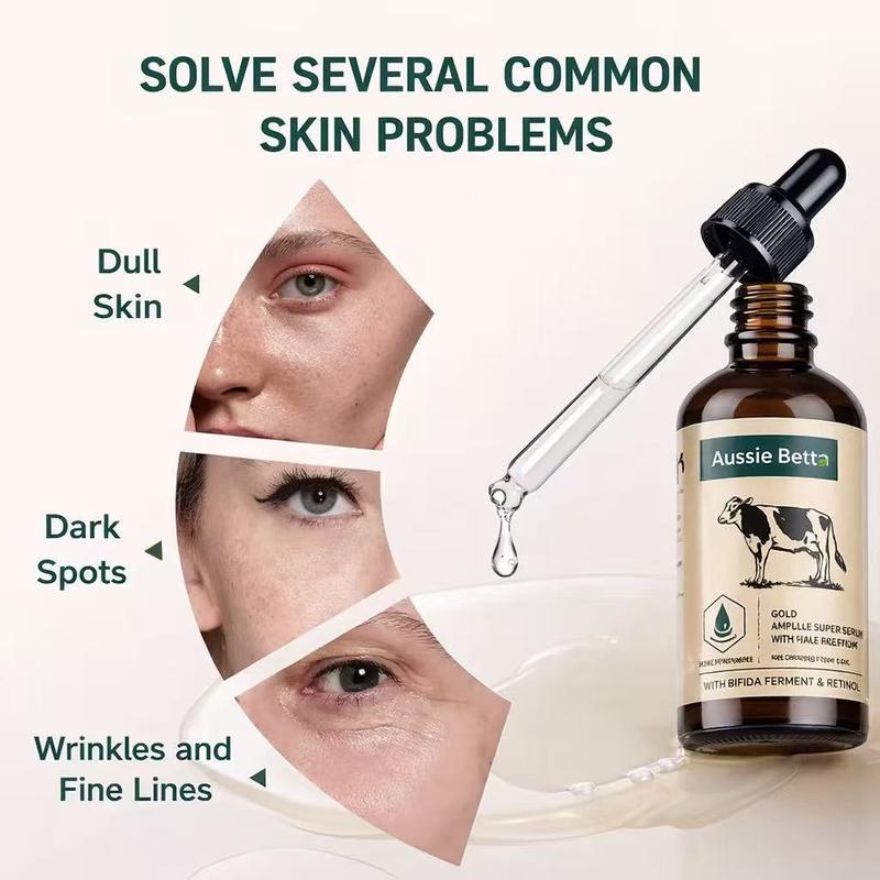 Aussie Betta High Performance Golden Micro-Peptide Tallow Serum & Time-Repair Tallow Revitalizing Cream 100g Anti Aging Collagen Retinol for Fine Lines Dark Spots No Irritation Skin Repair Rejuvenating