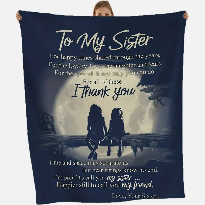 Comfortable Soft Blanket Throw, Napping Sofa Blanket - Ideal Gift for Your Sister, Suitable for Beds, Camping