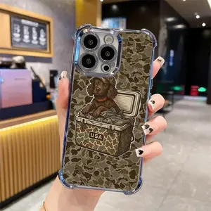 USA Fishing Dog Camo Phone Case For iPhone 16 Pro Max 17 15 14 13 12 11 PRO PLUS MAX Corner Protector Case#MCY