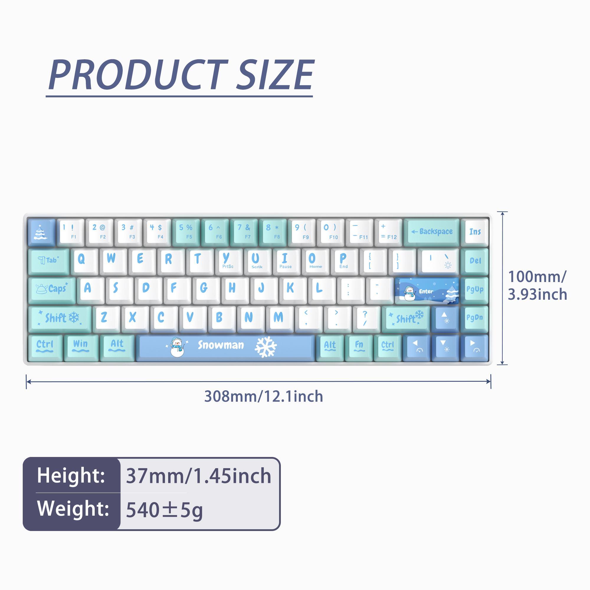 MageGee MK-BOX Gaming Keyboard Mechanical 60% Compact 68 Keys Mini Creamy Keycaps with LED Backlit Wired for Laptop PC