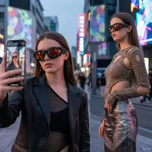 Handmade Resin Drip Futuristic Sunglasses for Women and Men, Avant Garde Melt Frame Y2K Cyberpunk Street Style Fashion Shades with Mirror Lens, Unique Designer Sunglasses for Festival, Party, Rave, Photography, Club, and Trendy Outdoor Accessories