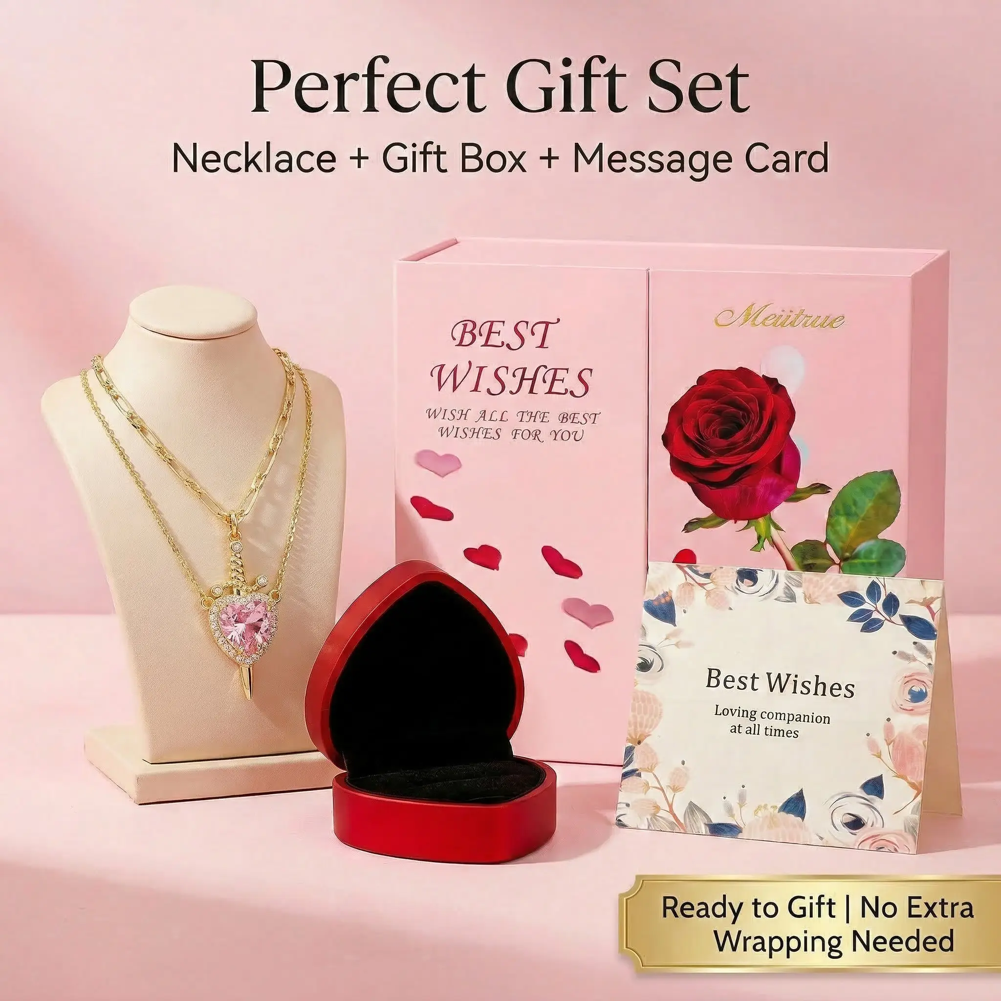 Pink Heart Rose Box Included