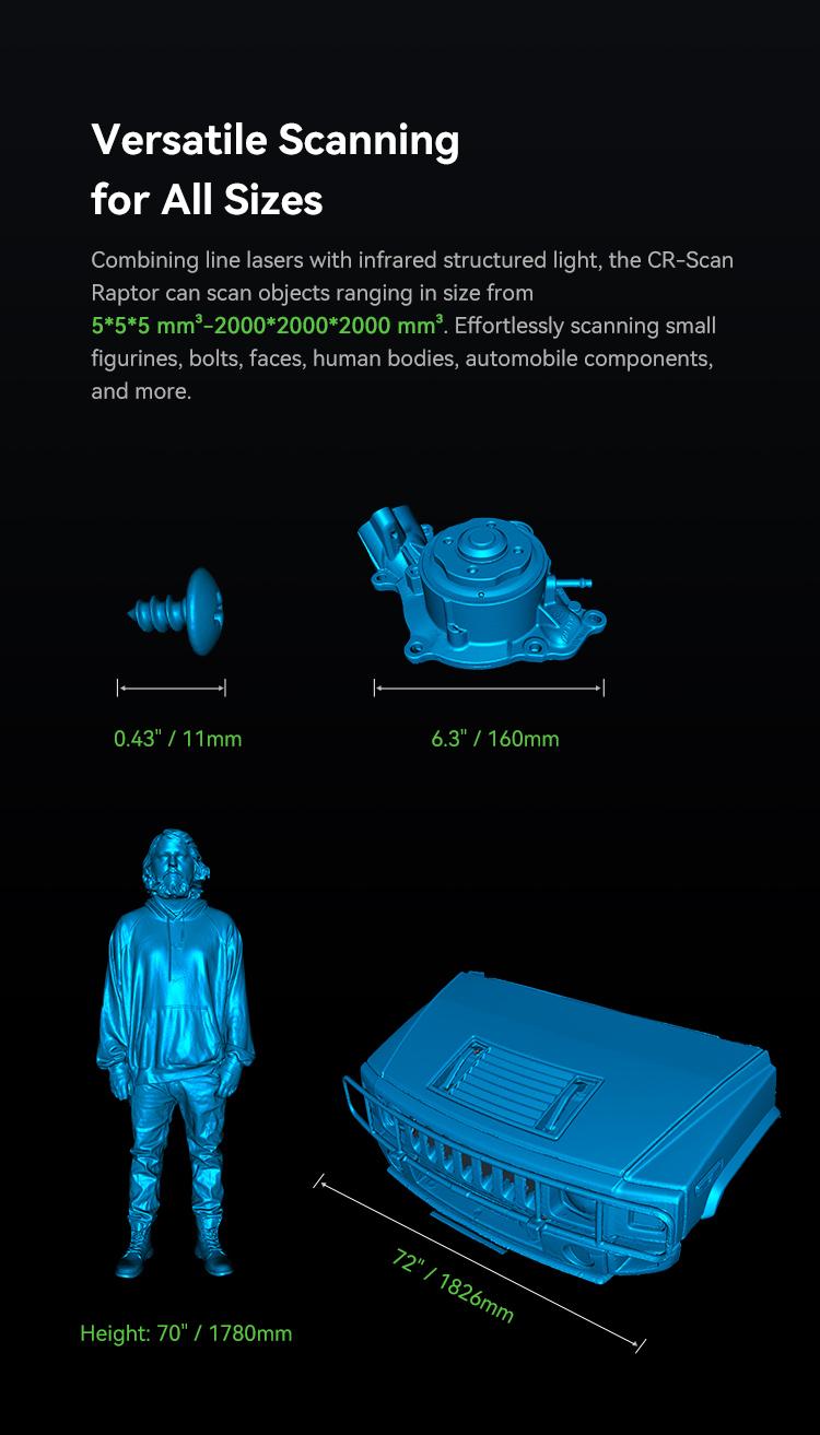 Creality CR-Scan Raptor 3D Scanner with Metrology Grade Accuracy and 7 Blue Laser Lines Creality CR-Scan Raptor 3D Scanner with Metrology Grade Accuracy and 7 Blue Laser Lines