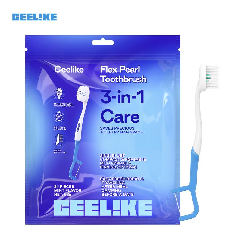 CEELIKE Flex Pearl Toothbrush - Portable Travel Design for Daily & On-the-Go Oral Care