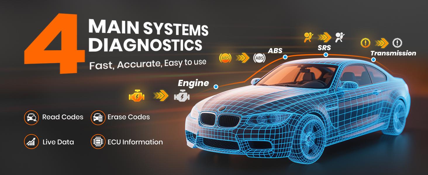 【Flash Sale】ANCEL FX6000 Elite OBD2 Car Scanner with Active Test,Bidirectional Scan Tool for ABS/SRS/Transmission/Enigne,7 Essential Resets,CAN FD,FCA SGW,Lifetime Free Update,Upgraded FX2000