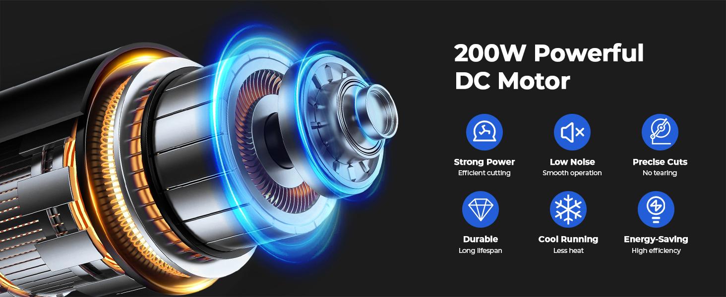 OSTBA Electric Meat Slicer with 200W DC Motor, 2 Removable 8.7” Stainless Steel Blades, Adjustable Thickness 0–15mm, Food Tray & Hand Grip, Deli Food Slicer for Meat, Cheese, Bread, Vegetables