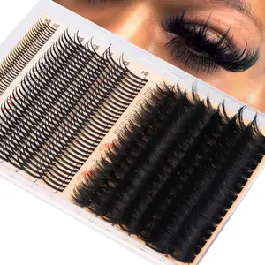 Lash Clusters with Bottom Lashes Spike Long 26mm Lash Clusters with Spikes 260D Volume Eyelash Clusters DIY Cluster Eyelash Extensions Mega Style Individual Bottom Lashes Extension by CORUSCATE