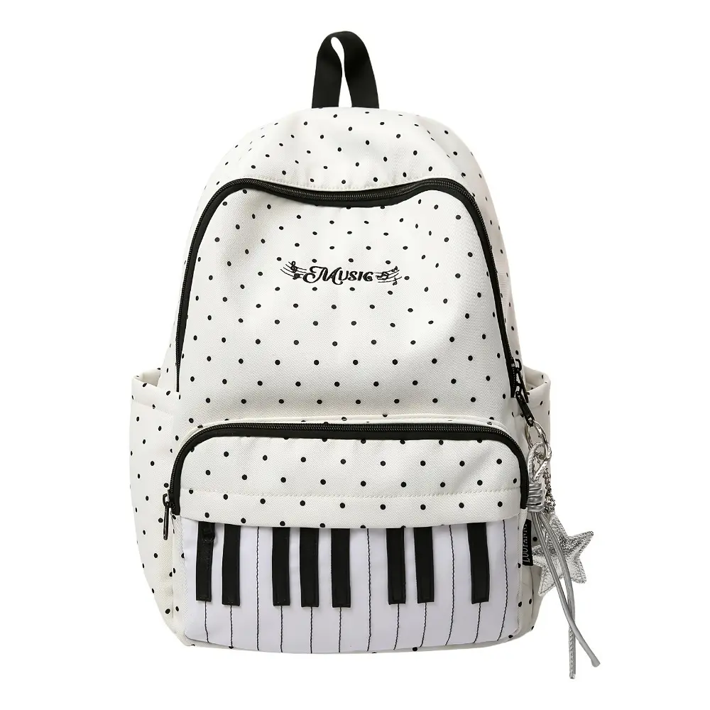 Polka Dot Piano Backpack, Fashionable Trend, Daily Commuting, Multi-Functional Leisure Large Capacity Backpack, Suitable for Gift Giving During Carnival, Valentine'S Day, Ramadan, And School Season
