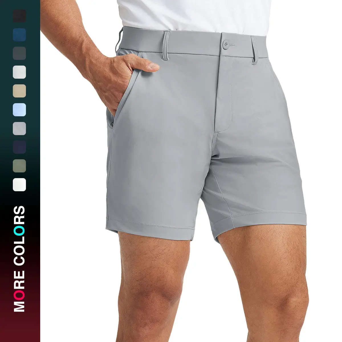 MAELREG Mens 7" Performance Golf Shorts – Lightweight Stretch Quick-Dry Breathable 4-Pocket Athletic Casual Shorts Golf Clothing