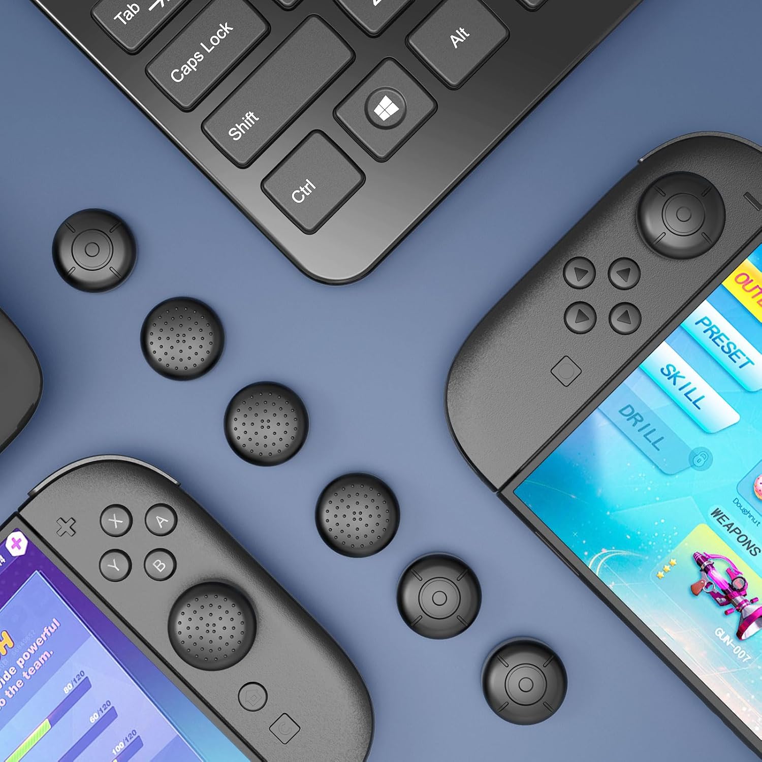 HEYSTOP Switch 2 Case Set - Protective Carrying Case with PC Cover & TPU Grip, Large Capacity for Accessories, HD Tempered Glass, Joystick Covers, Adjustable Console Protector