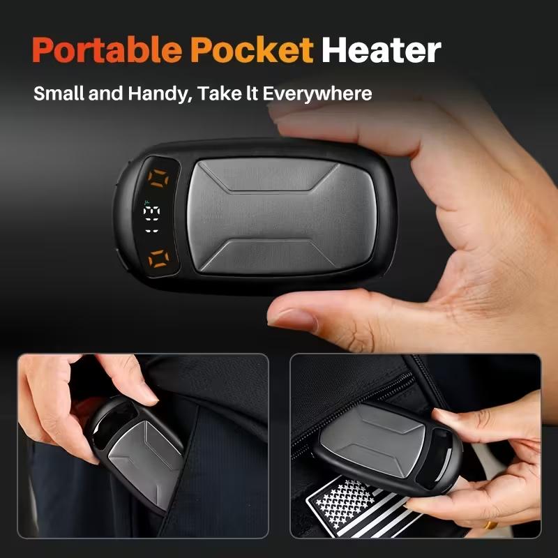 Emergency Rechargeable Hand Warmers with COB Light, 2 Pack Portable Magnetic Electric Hand Warmers, 12hrs Long-Lasting Warmth, Double-Sided Heating, Pocket Size, Outdoor Heater, Winter Gifts for Women & Men