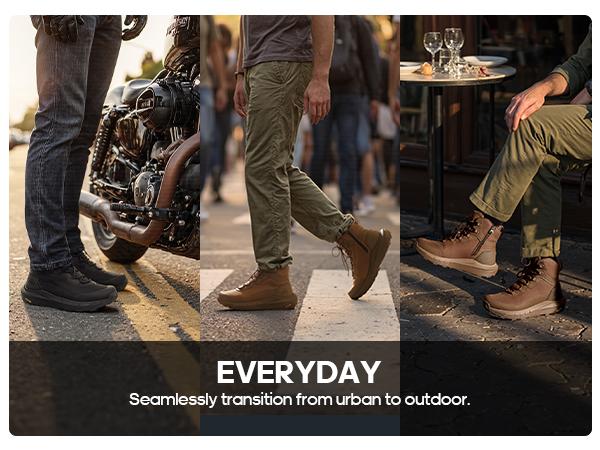 NORTIV 8 Terrascope Men's Tactical Hiking Boot Lightweight Cushion Sole Boots for Work All Day Side Zipper Motorcycle Combat Military Boot Arch Support 8 Inches Closed Footwear