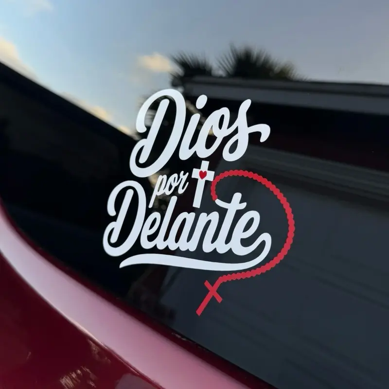 Dios Por Delante Window Vinyl Decal Sticker