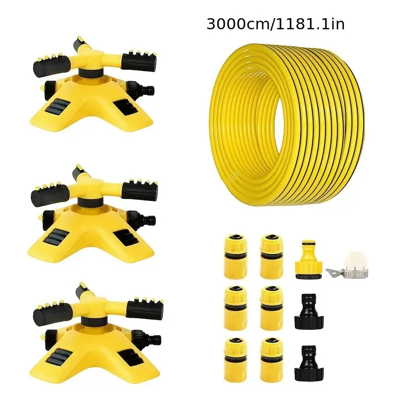 360° Rotating Adjustable Garden Watering Sprinkler Kit with Pipes, Joints & Accessories - All-Seasons Lawn, Courtyard Irrigation Sprayers (No Extra Parts Needed)