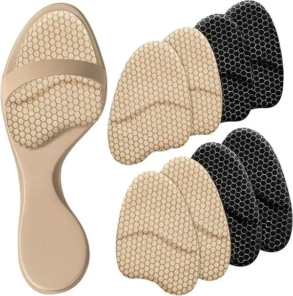 4 Pairs Anti Slip Metatarsal Pads for Women, Ball of Foot Cushions, Invisible Design Heel Inserts, High Heel Comfort Pads Soft Cushioned Insoles Toe Grips