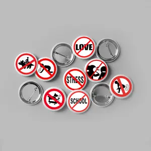 Meme prohibition sign Pin Button - Funny Gift Idea