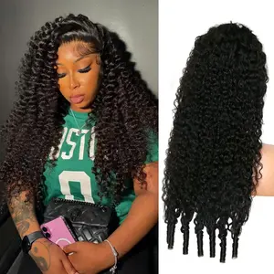 13x6 Burmese Curly Lace Front Wigs Human Hair 180 Density HD Lace Frontal Human Hair Pre Plucked Water Wave Wigs with Spiral End (13x6 Burmese Curly, 30 Inch)