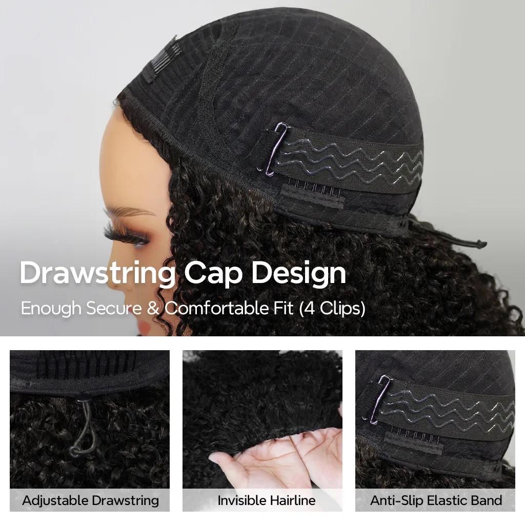 Tinashe Yaki Body Half Wig Invisible Hairline Yaki Straight Half Wig Human Hair Wigs with Drawstring Cap Design for Easy Wear and Stable Fit Christmas Gift Black Friday