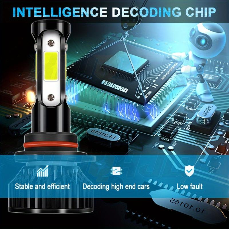 4Pcs Super Bright LED Headlights 120000LM 6000K Daylight White | Fog Penetrating High/Low Beam 9005+H11/9005+9006/H11+H11 | IP67 Waterproof Aluminum Alloy Plug and Play Car Headlight Bulbs Upgrade Kit  led lights