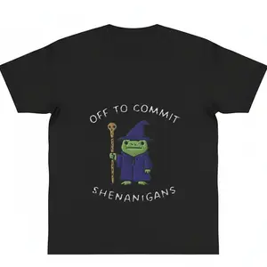 Off to Commit Shenanigans Wizard Frog graphic tees Funny DnD shirt Embroidered 1717 Ren Faire Fantasy Gift y2k cotton fashion Streetwear Shortsleeve Casual