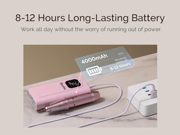 Professional Rechargeable Nail Drill 30000 RPM for Acrylic Nails Gel Polishing Manicure