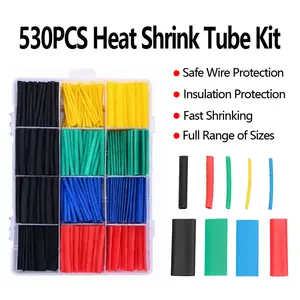 Assorted Size Heat Shrink Tubing Kit - 530 Pcs 2:1 Ratio Waterproof Insulation Sleeves with Storage Case Colored Adhesive Lined Tubes for Home Repairs Electronics DIY Projects, Car Boat Motorcycle & Automotive Welding Accessories