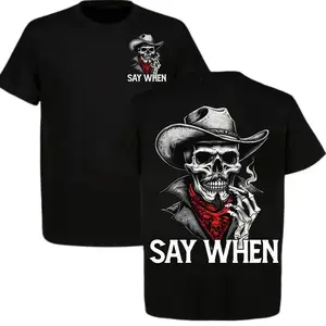 Doc Holliday Say When Old West Death Dealers Collection Tombstone Ghost Town Zombie T-Shirt, Cowboy Shirt, Full Color, Full Size