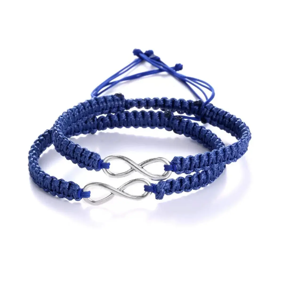 Stainless Steel Infinity Couple Bracelet Braided Leather Rope Bangle Wrist Adjustable Chain Fit 7-9 Inch for Lover Friendship
