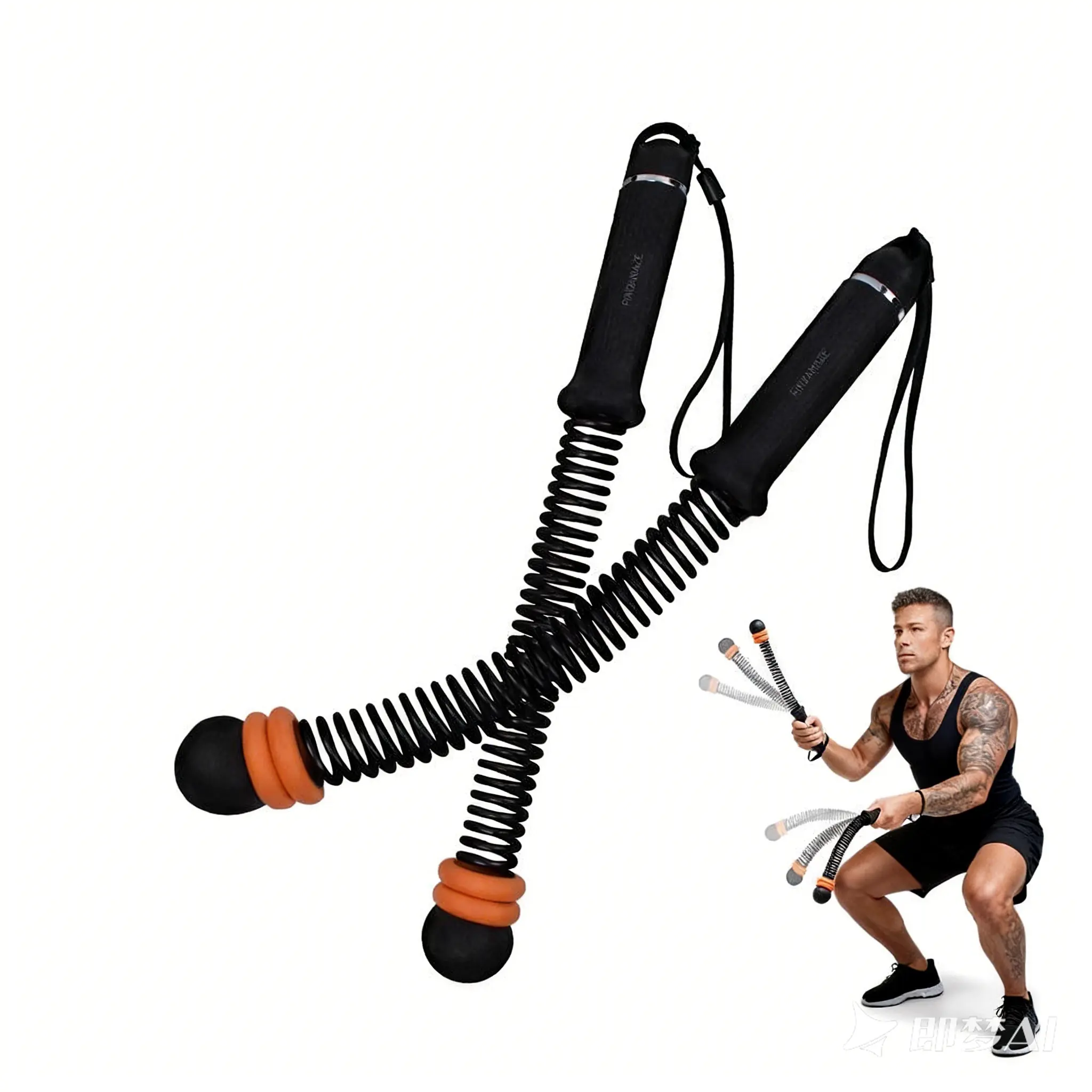 Weighted Ropeless Battle Rope | Adjustable Spring Resistance Workout Equipment for Home Fitness