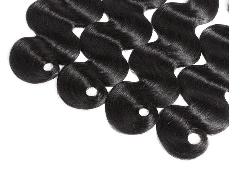 Vinisay Brazilian Virgin Hair Body Wave Straight Hair Bundles Human Hair Quick Weave Extensions Natural Black 12-30 Inches Budget Friendly
