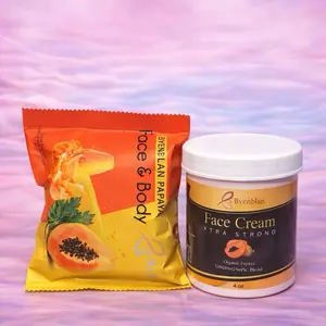 Byenblan papaya Face Cream  set with soap for Soft Radiant Skin - papaya Infused Body Cream for Glowing Look