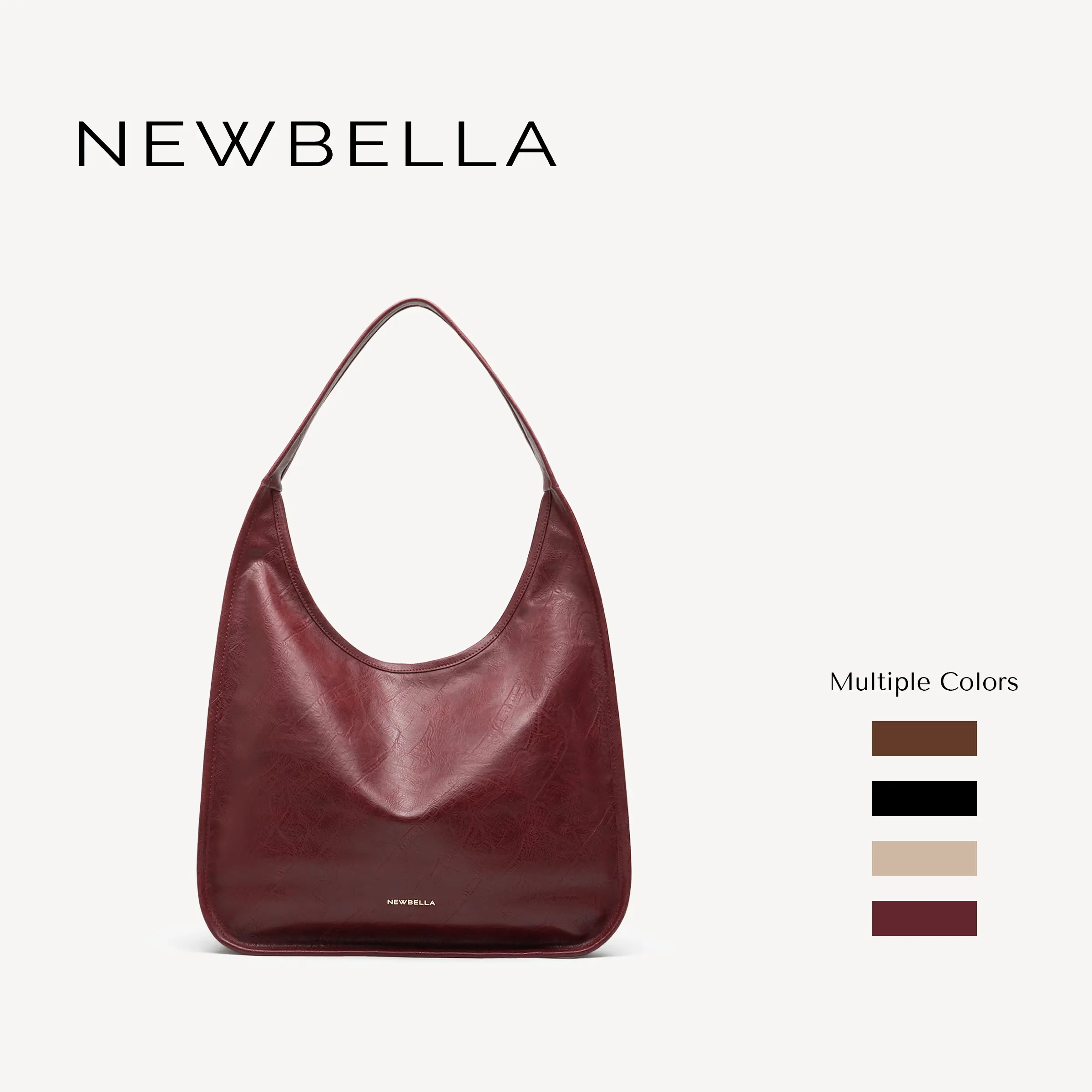 NEWBELLA Luna Pro Large PU Leather Hobo Shoulder Bag with Zip-Top Closure for Work and Everyday Use #sohoch