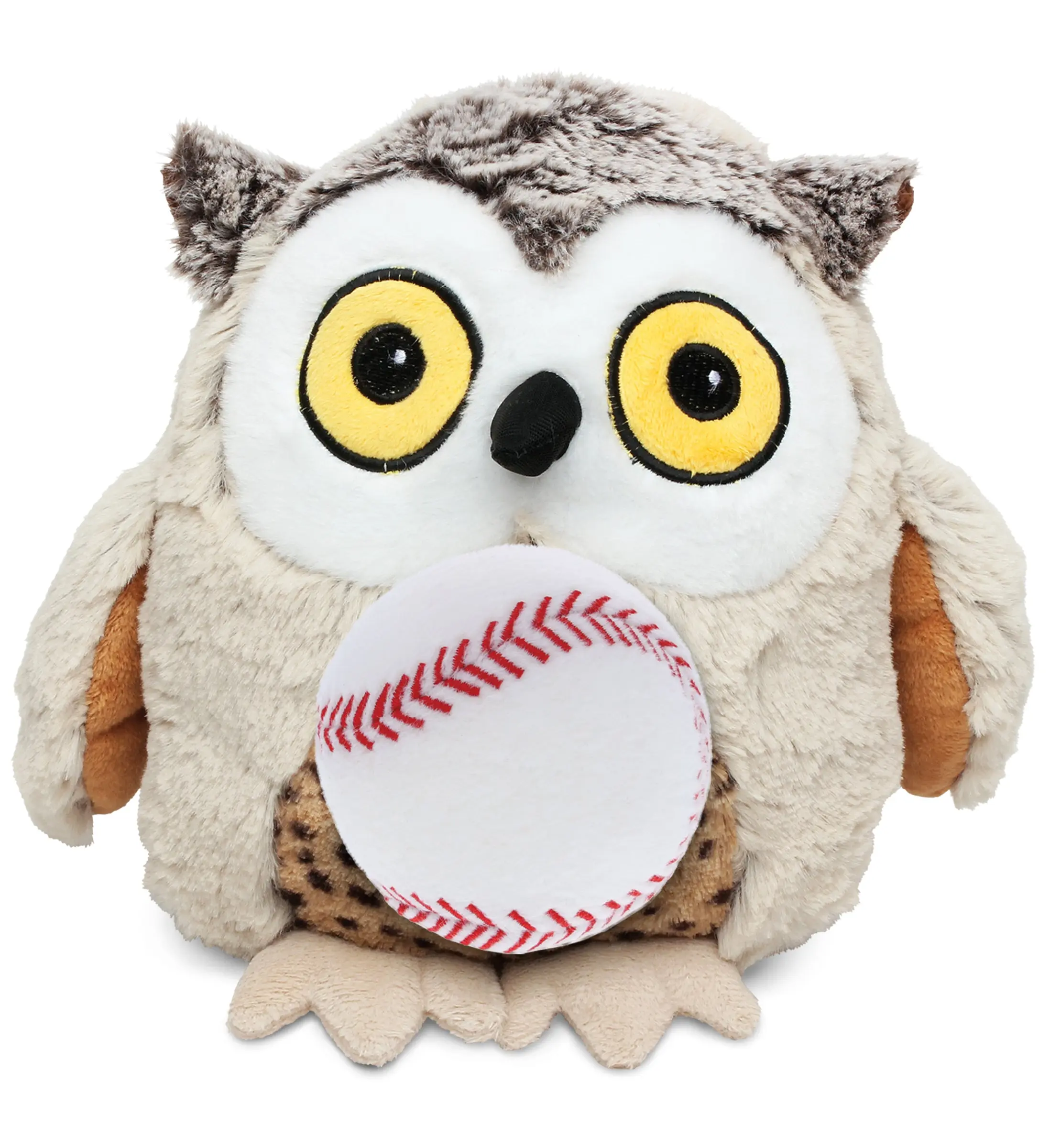 PLUSH BASEBALL - SUPER SOFT PLUSH - FAT BROWN OWL