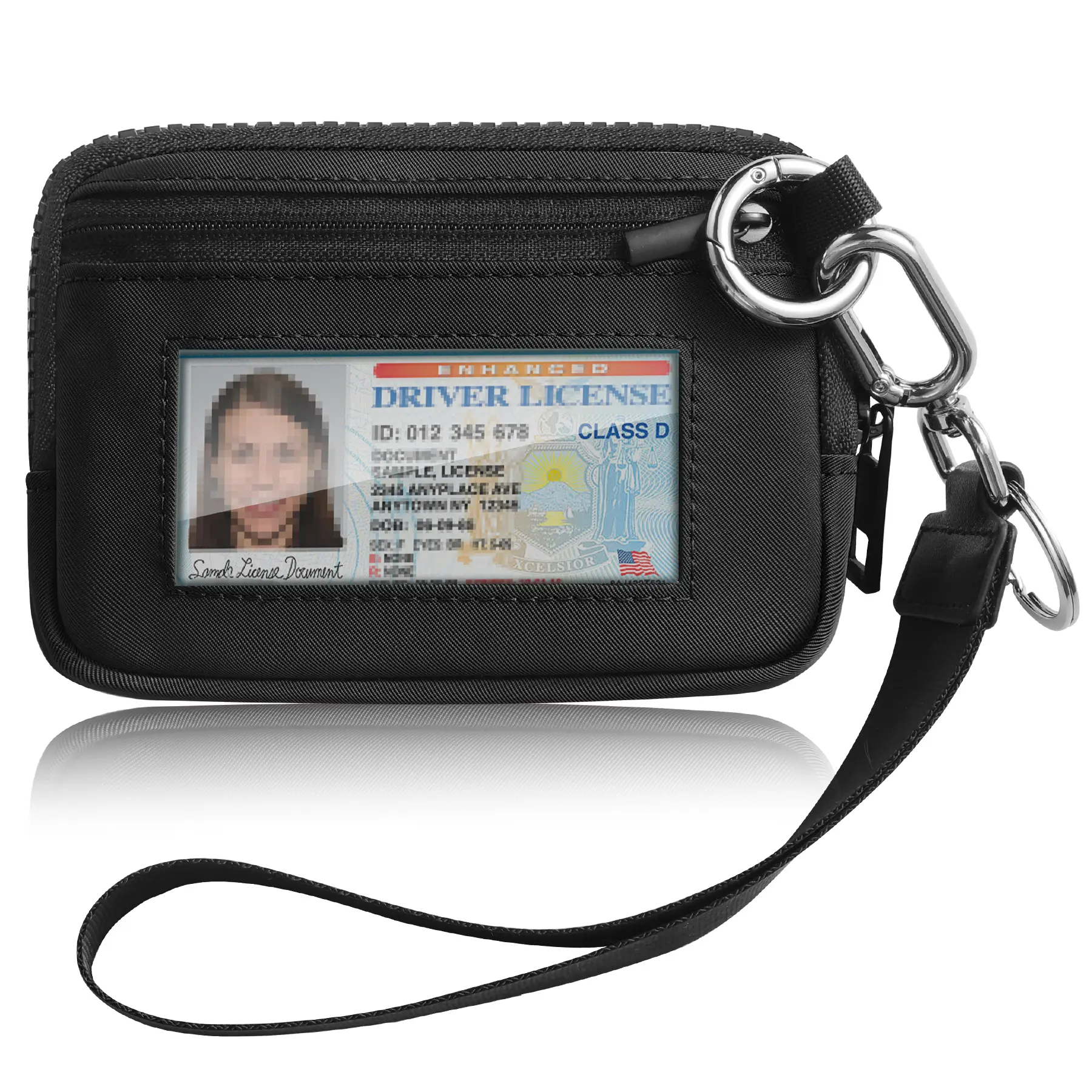 VTLASK Wristlet Wallet for Women, Small Zipper Wallet with ID Card Holder, Driver License Holder, Coin Purse and Wrist Strap