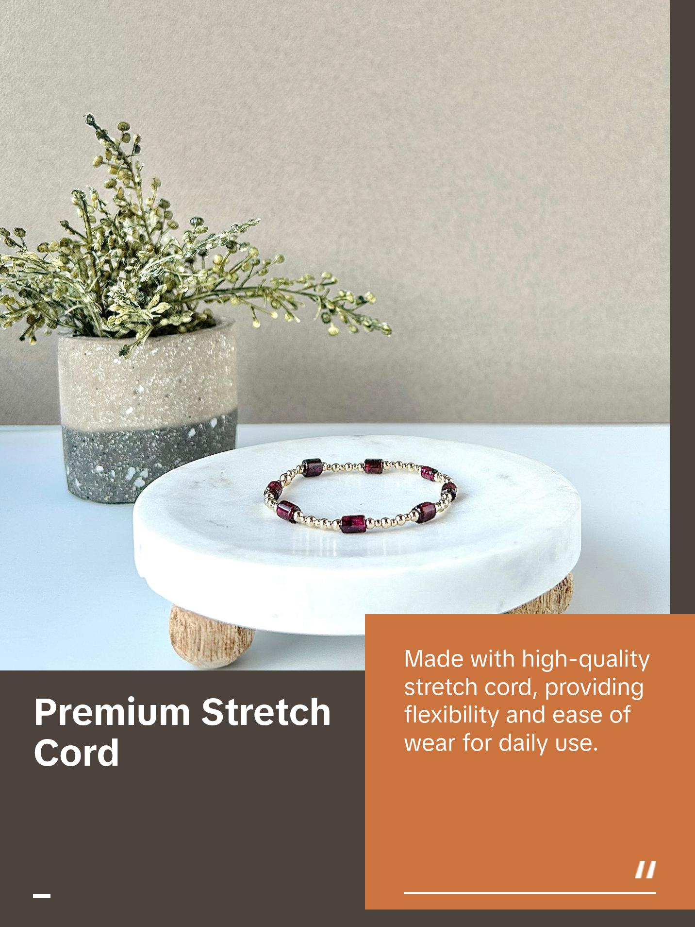 Emma Bracelet • Handmade with Ethically Sourced Garnet & Gold Filled Beads • Maroon Beads • Water & Tarnish Resistant • Elegant Jewelry