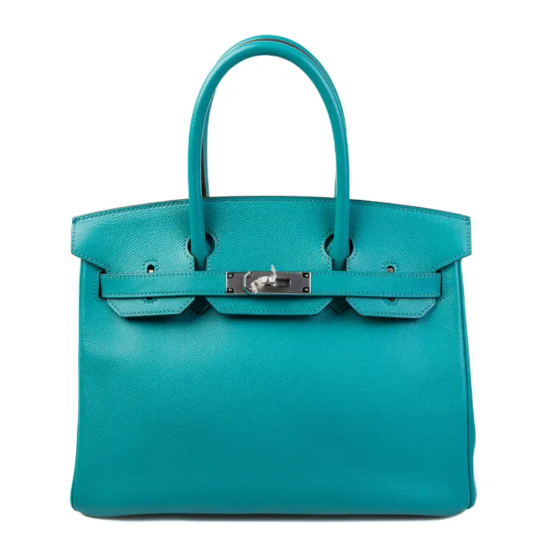 Pre-owned HERMÈS Leather Shoulder Bags Hermes Birkin 30 Bleu Paon CN26010037