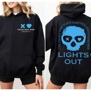 Lights Out Shirt Sweatshirt Hoodie, Navessa Allen Sweatshirt, Blue Skull Navessa Allen Book Sweater, Dark Romance Hoodie, Into Darkness Shirt