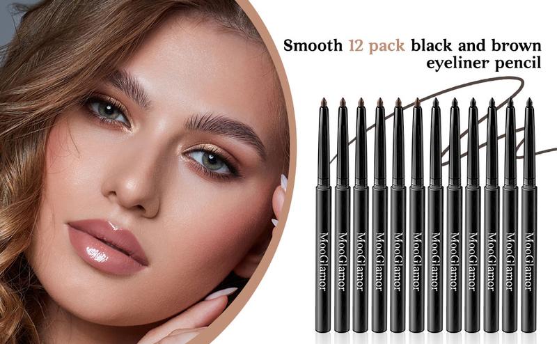 12pcs Luxury Eyeliner Pencil Set Long Lasting Makeup Super Waterproof Smudge Proof Freckle Pens Significantly Colored Quick Drying Formula Not Easy To Fade Cosmetic 12pcs Luxury Eyeliner Pencil Set Long Lasting Makeup Super Waterproof Smudge Proof Freckle Pens Significantly Colored Quick Drying Formula Not Easy To Fade Cosmetic