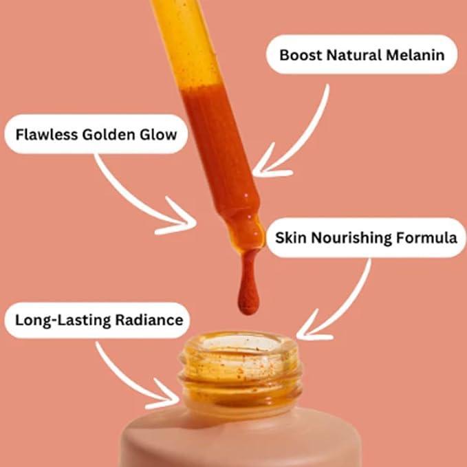 ZERIA DROPS Sunless Tanning Drinkable Drops for Face & Body Melanin Boosting Natural Glow Hydrating Bronzer No Sun Damage Moisturizer UV-Free