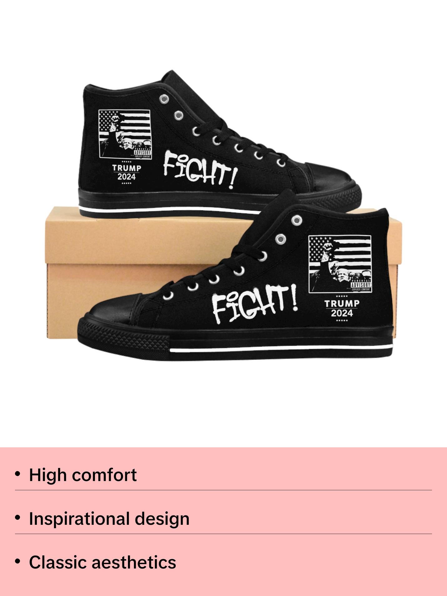 TRUMP FIGHT GEAR Custom Designed Black Sneakers