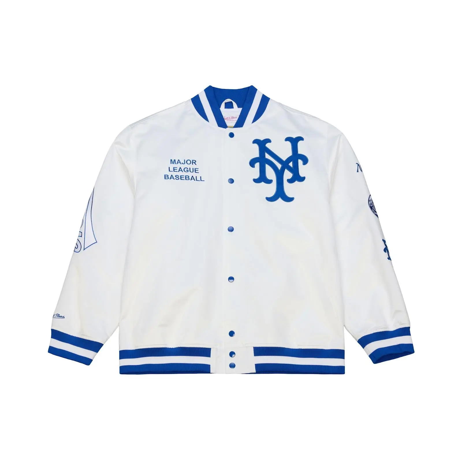 New York Mets Arctic White Lightweight Satin Full-Snap Jacket