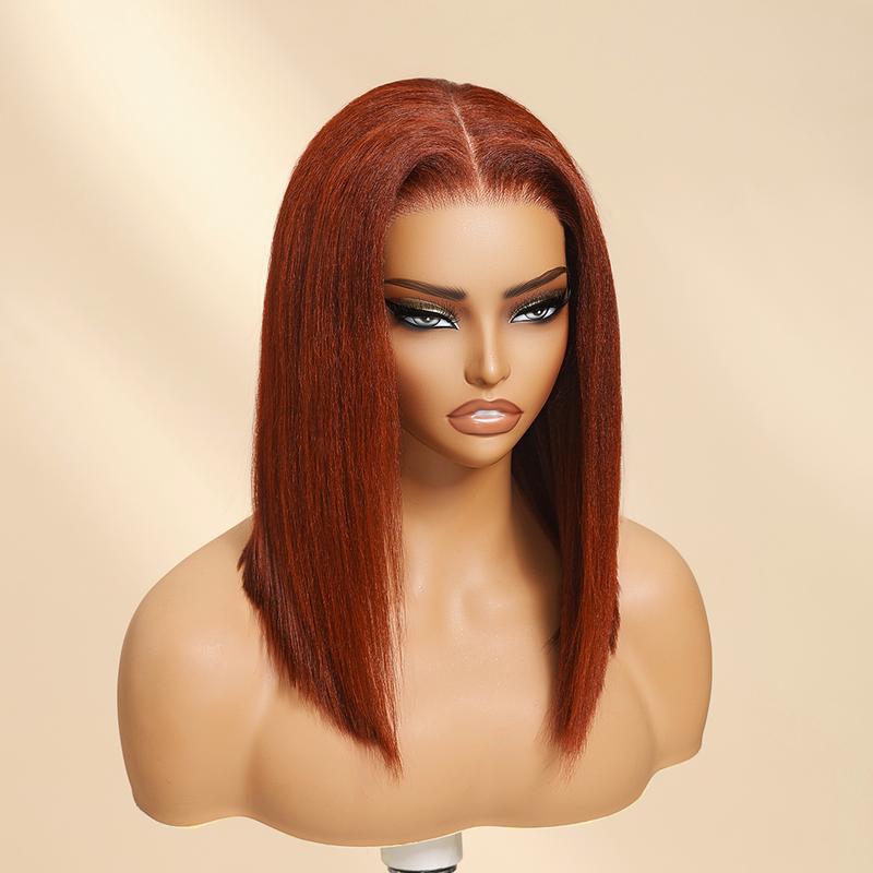 【UPGRADED】Nadula Yaki/Silk Straight Bob Lace Wig With Drawstring 180% Density 100% Human Hair Glueless for Beginners TikTokShopStockUp