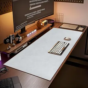 Premium Leather Office Desk Pad - Non-Slip Crazy Horse Grain Mouse Pad & Desk Blotter for Writing, Typing, and Computing - Protects Desks from Scratches and Spills. 31.5"*15.7"(Ashen White)