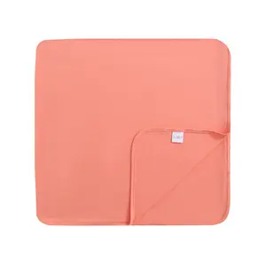 Joyful Coral Bamboo Swaddle Blanket