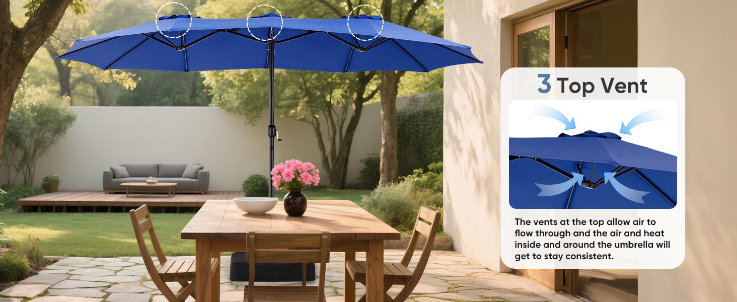 15ft Large Patio Umbrella with Base Included, Rectangle Table Umbrella Outdoor Patio, Outside Umbrellas for Deck, Market, Backyard 15ft Large Patio Umbrella with Base Included, Rectangle Table Umbrella Outdoor Patio, Outside Umbrellas for Deck, Market, Backyard