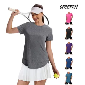 OFEEFAN Womens Workout Tops Short Sleeve Shirts with Sun Protection UPF 50+ Quick Dry Outfits for Hiking Running S-3XL
