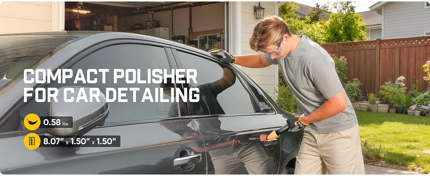 Fanttik P10 Pro Mini Car Buffer Polisher, 4000mAh Cordless Rotary Car Polisher Waxer, 2 Inch/3 Inch, 3 Variable Speed 300-950 RPM Car Detailing Kit for Polishing, Sanding, Waxing and Cleaning