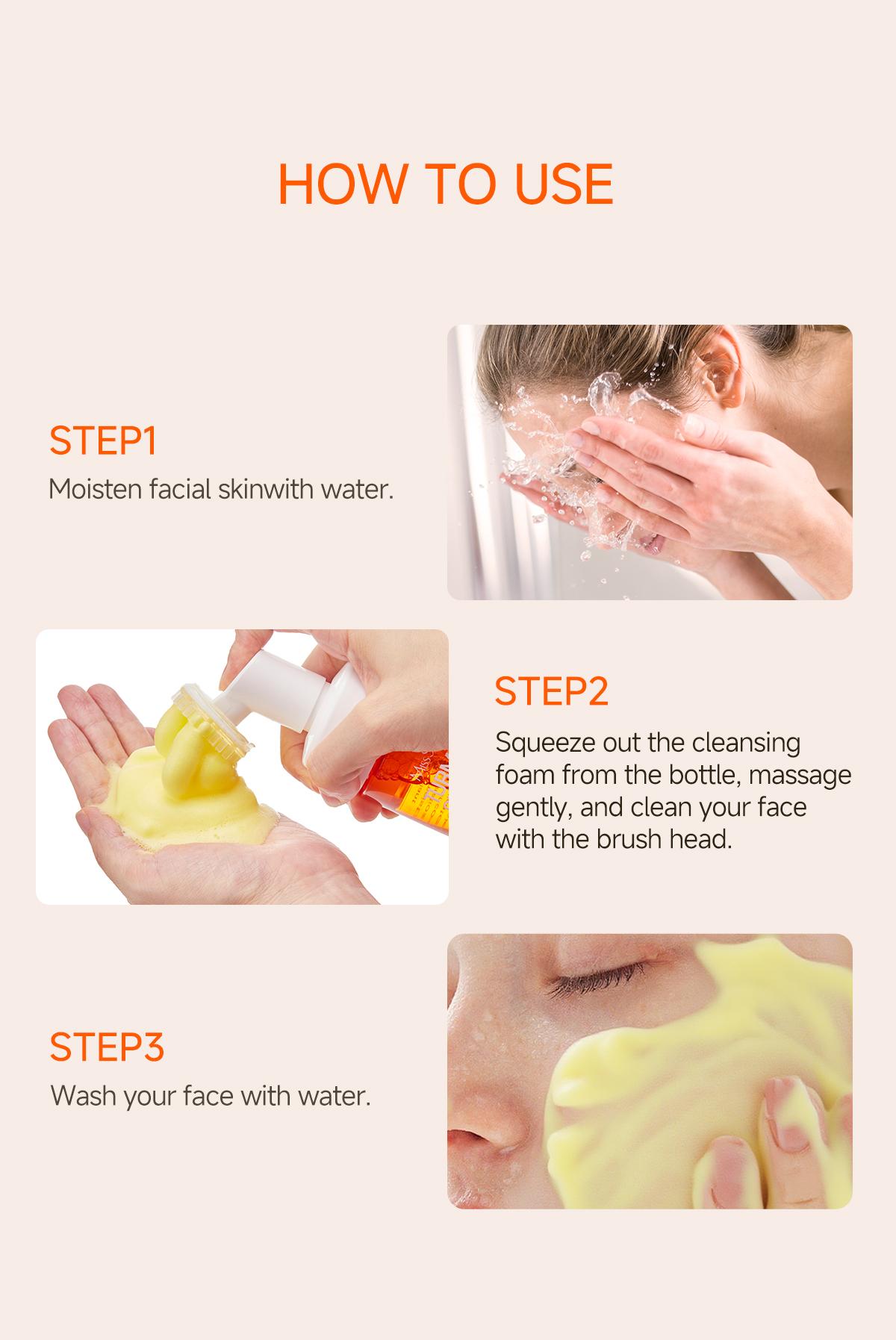 MISS SEASON Facial Cleansing Care Set - Turmeric Cleansing Mousse 120ml & Exfoliating Gel 60g - Double Care for Deep Cleansing & Radiant Glow - Citrus Reticulata Extract Included