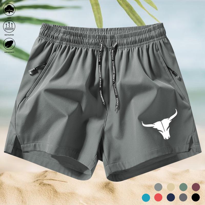 Men's breathable casual two-piece shorts with zippered pockets to prevent items from falling during sports, suitable for outdoor running, gym workouts, basketball quick-dry comfortable shorts